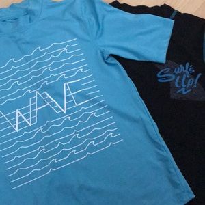 TWO RASHGUARDS (blue and black)